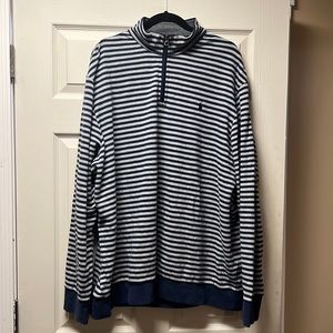 Blue and very striped Ralph Lauren Polo zip lightweight sweater. Size xxl